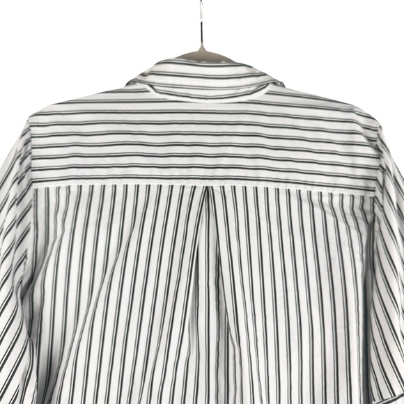 Chico’s Women’s Black and White Button Down Striped Long Sleeve Shirt - Picture 8 of 8
